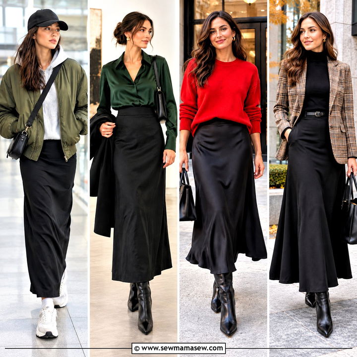 20 Long Black Skirt Fall Outfit Ideas: Effortless Work Looks