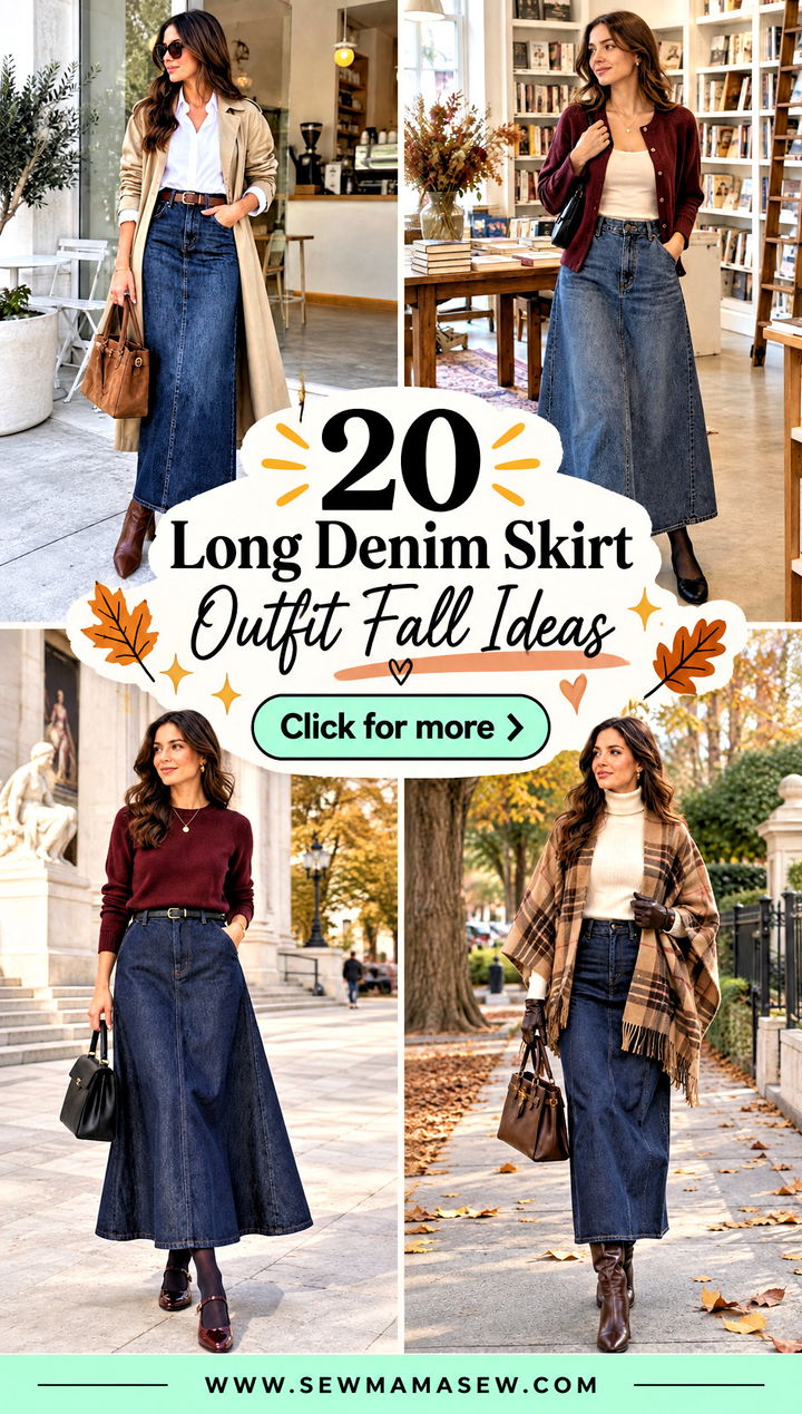 20 Long Denim Skirt Outfit Fall Ideas Cozy Everyday Style - 20 Long Denim Skirt Outfit Fall Ideas: Cozy Everyday Style