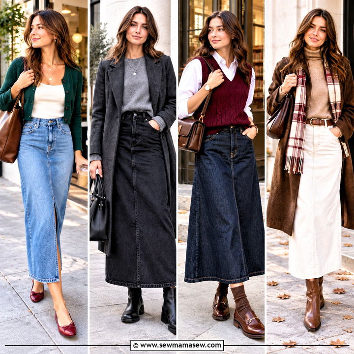 20 Long Jean Skirt Fall Outfits: Fresh Looks for Weekends