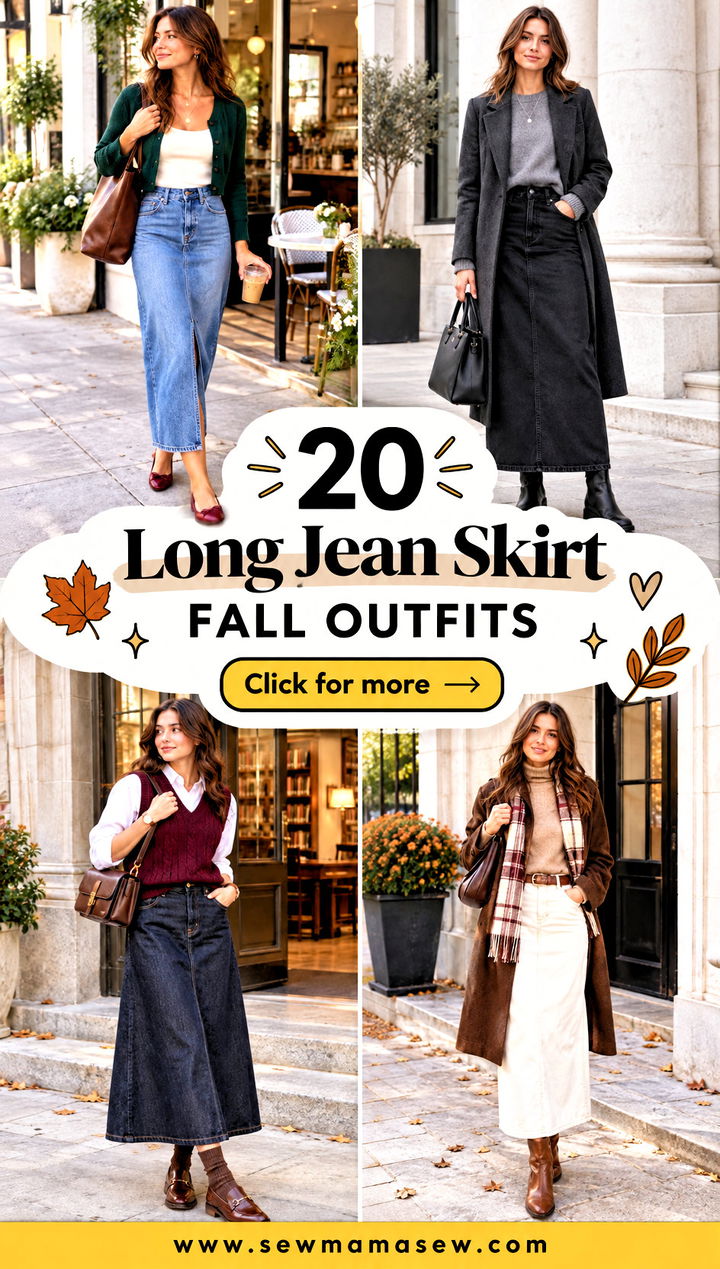 20 Long Jean Skirt Fall Outfits Fresh Looks for Weekends - 20 Long Jean Skirt Fall Outfits: Fresh Looks for Weekends