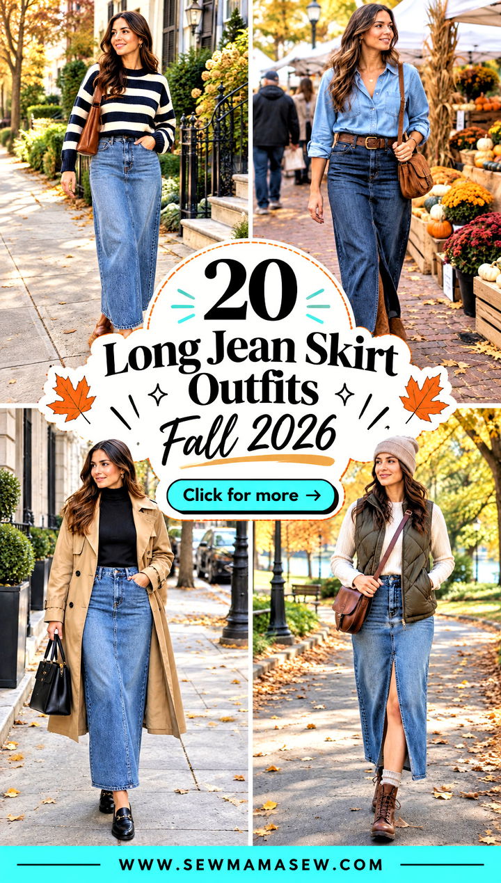 20 Long Jean Skirt Outfits Fall 2026 Fresh Everyday Looks - 20 Long Jean Skirt Outfits Fall 2026: Fresh Everyday Looks