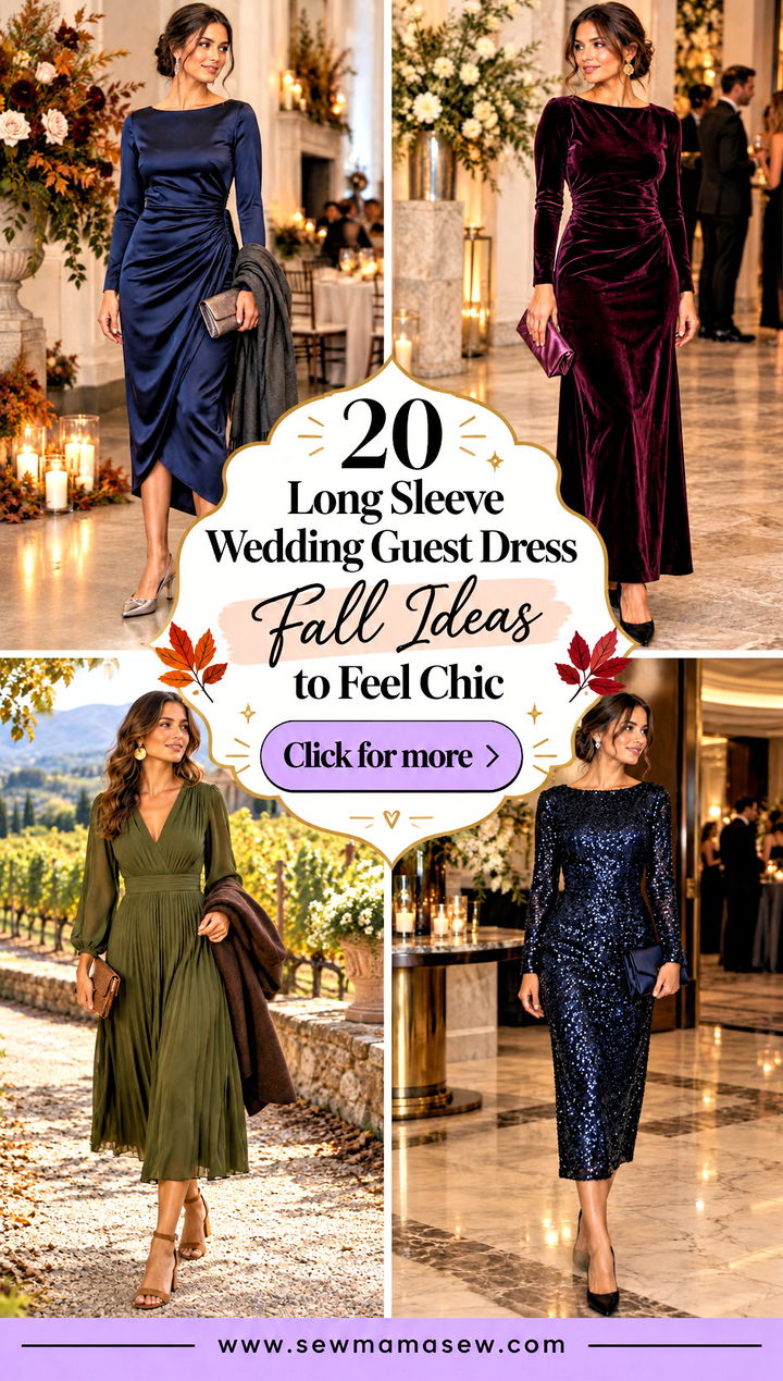 20 Long Sleeve Wedding Guest Dress Fall Ideas to Feel Chic - 20 Long Sleeve Wedding Guest Dress Fall Ideas to Feel Chic