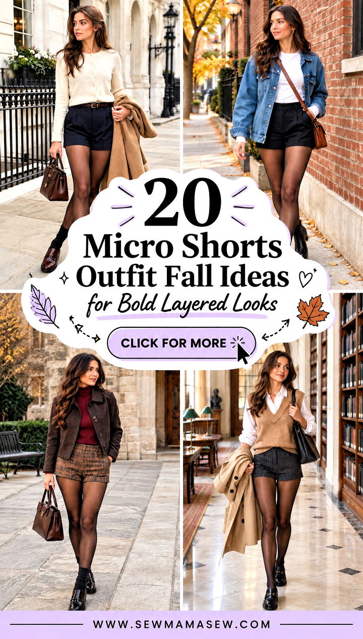 20 Micro Shorts Outfit Fall Ideas for Bold Layered Looks - 20 Micro Shorts Outfit Fall Ideas for Bold Layered Looks