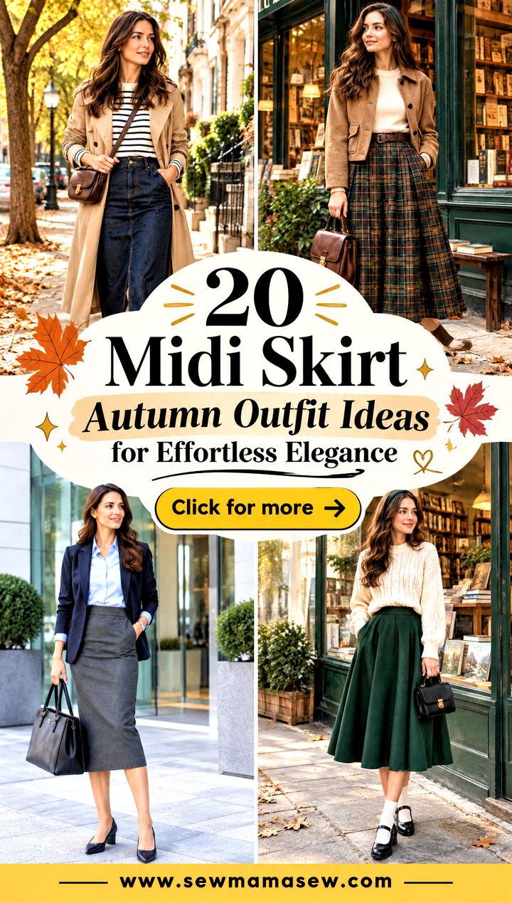 20 Midi Skirt Autumn Outfit Ideas for Effortless Elegance - 20 Midi Skirt Autumn Outfit Ideas for Effortless Elegance
