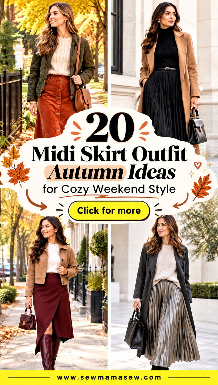 20 Midi Skirt Outfit Autumn Ideas for Cozy Weekend Style - 20 Midi Skirt Outfit Autumn Ideas for Cozy Weekend Style