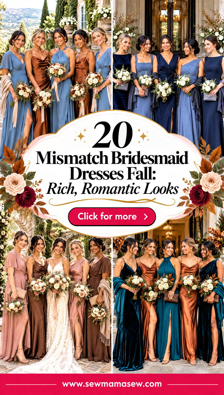 20 Mismatch Bridesmaid Dresses Fall Rich Romantic Looks - 20 Mismatch Bridesmaid Dresses Fall: Rich, Romantic Looks