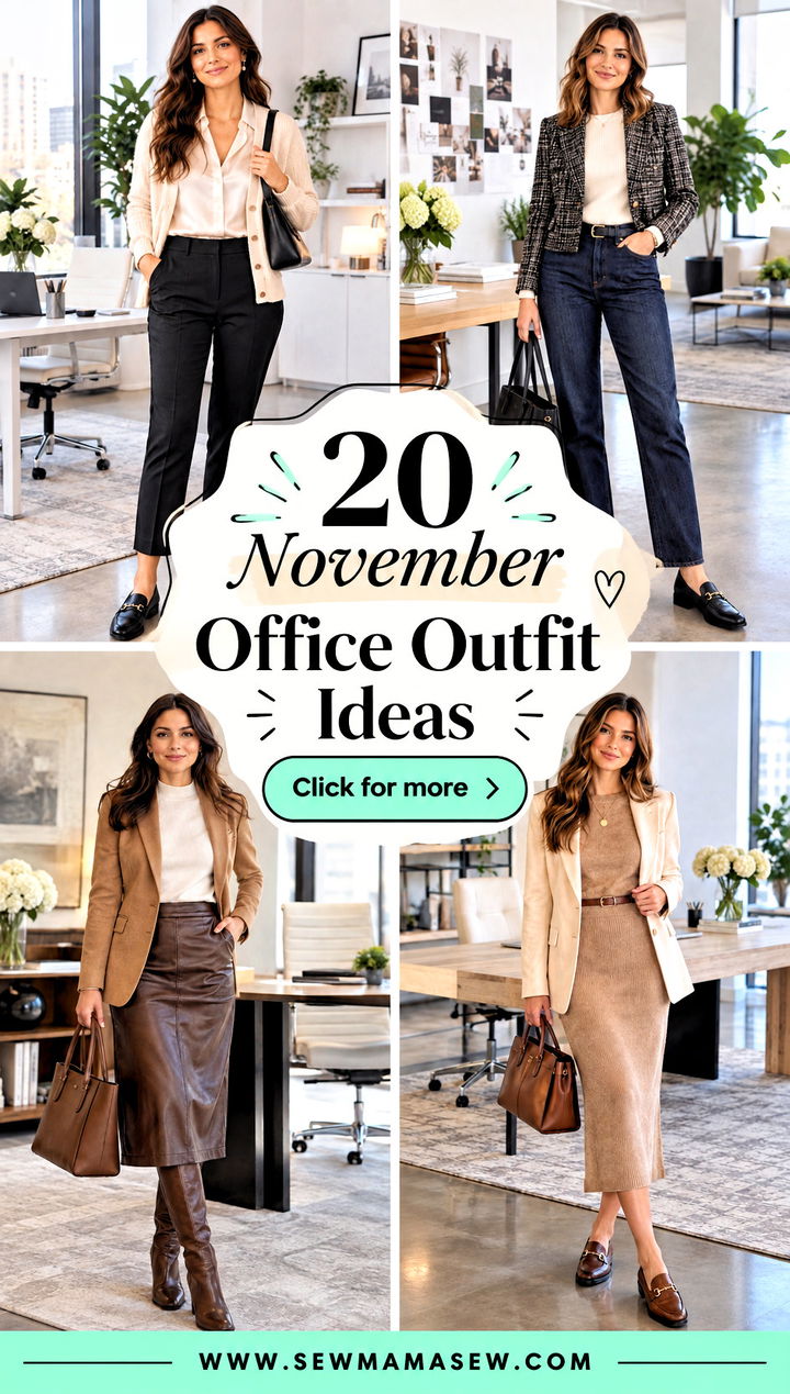 20 November Office Outfit Ideas for Cozy Polished Workdays - 20 November Office Outfit Ideas for Cozy, Polished Workdays