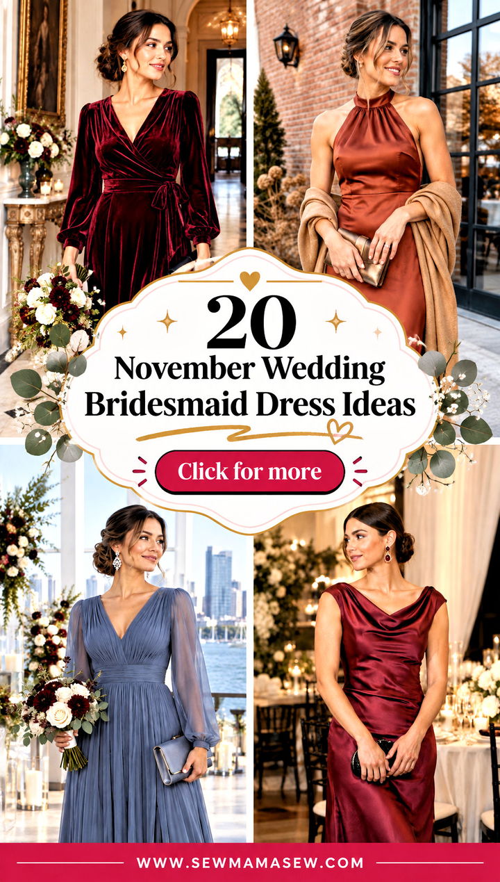 20 November Wedding Bridesmaid Dress Ideas for Cozy Elegance - 20 November Wedding Bridesmaid Dress Ideas for Cozy Elegance