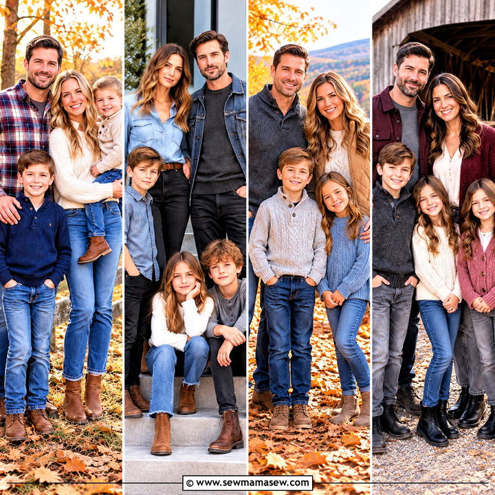 20 October Family Photos Outfits Jeans for Cozy Fall Looks