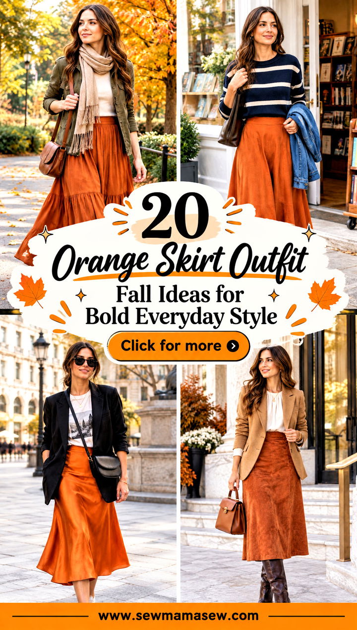 20 Orange Skirt Outfit Fall Ideas for Bold Everyday Style - 20 Orange Skirt Outfit Fall Ideas for Bold Everyday Style