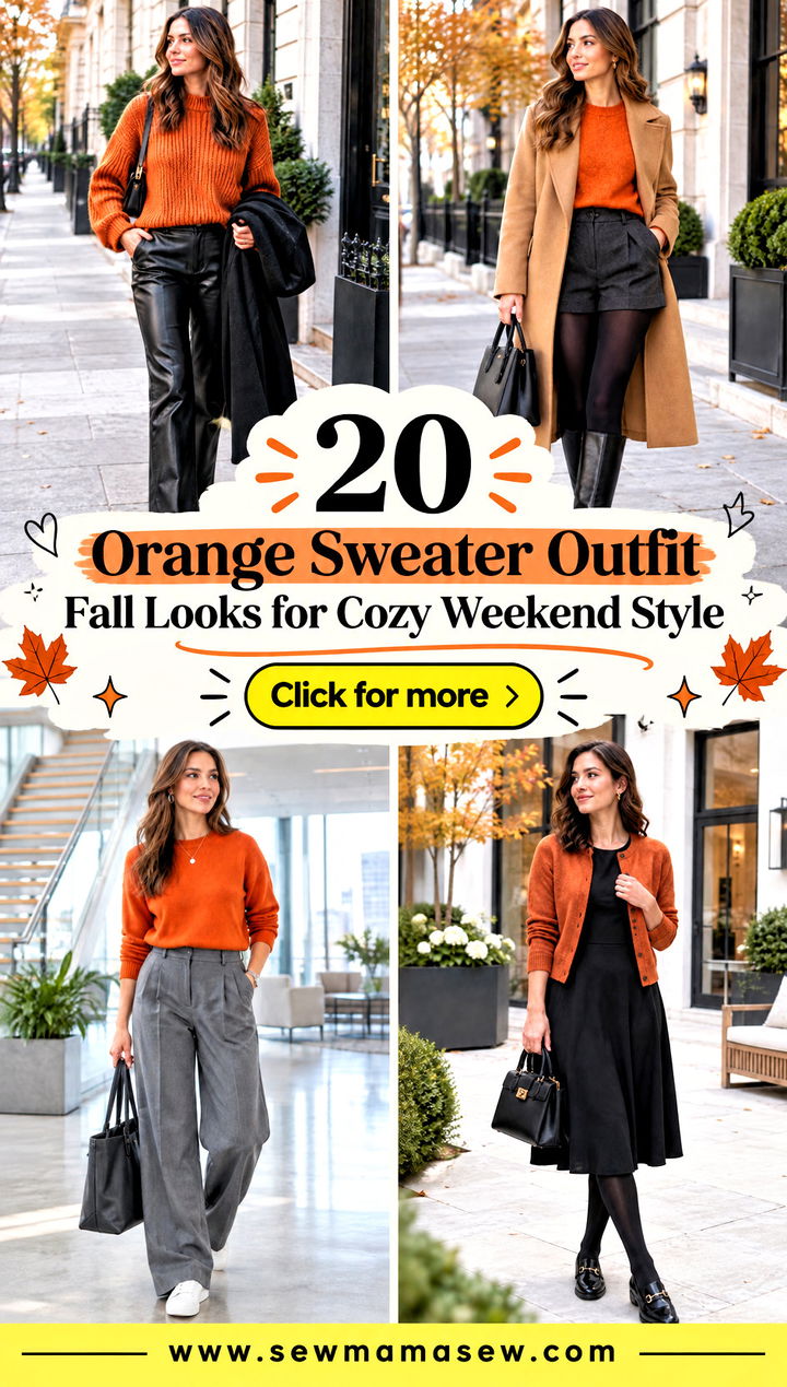 20 Orange Sweater Outfit Fall Looks for Cozy Weekend Style - 20 Orange Sweater Outfit Fall Looks for Cozy Weekend Style