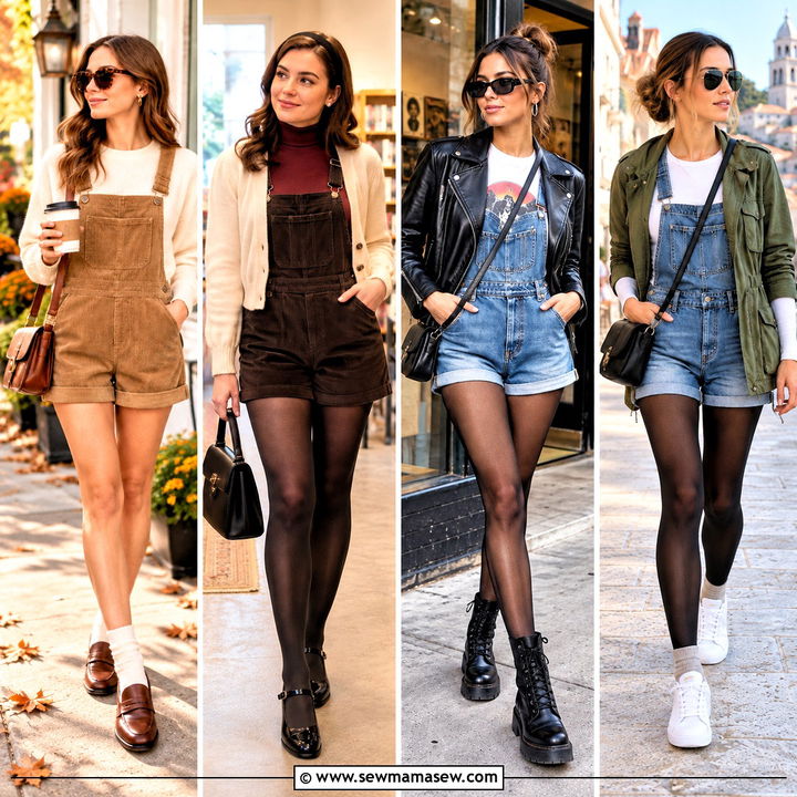 20 Overall Shorts Outfit Fall Ideas for Chic Warm Days
