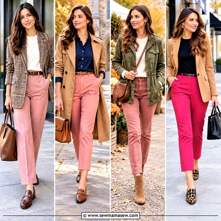 20 Pink Pants Fall Outfit Picks for Fresh Playful Workdays