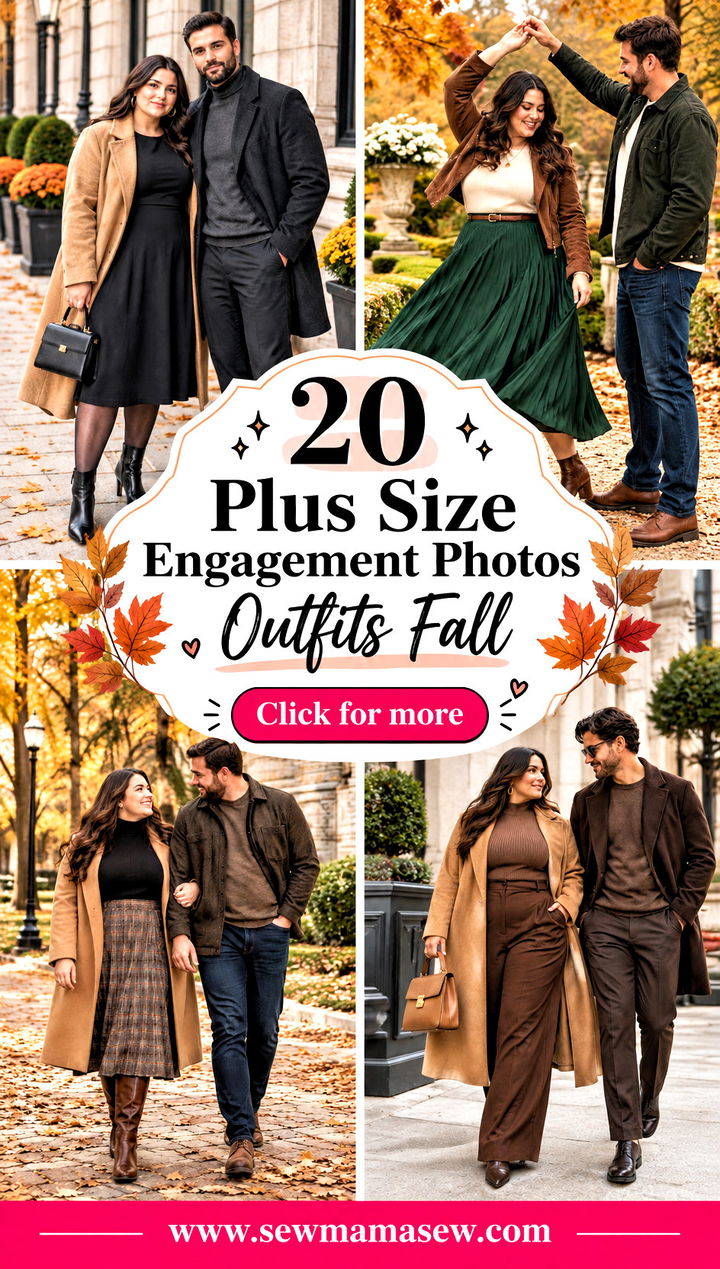20 Plus Size Engagement Photos Outfits Fall Romantic Looks - 20 Plus Size Engagement Photos Outfits Fall: Romantic Looks