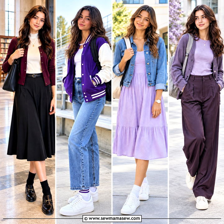 20 Purple Back to School Outfits for Fresh Confident Style