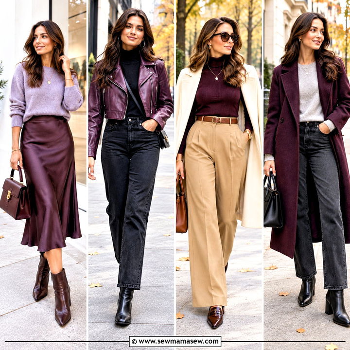 20 Purple Fall Outfit Ideas for Cozy Colorful Fall Days