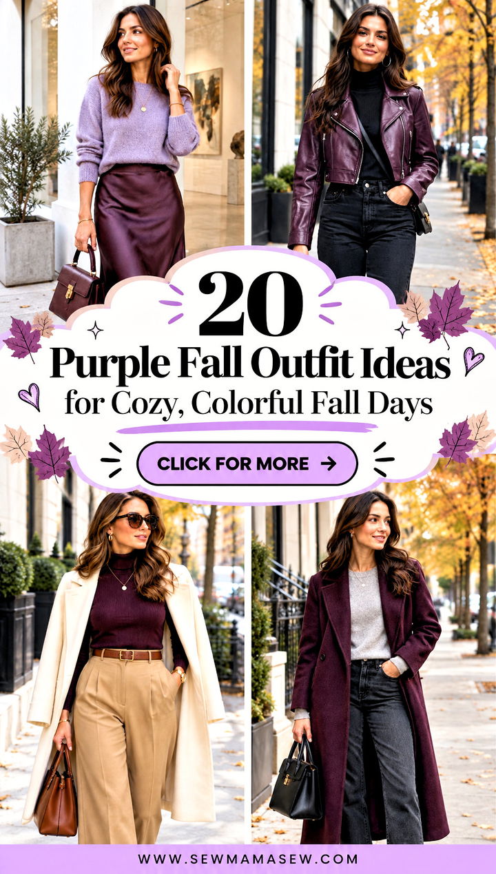 20 Purple Fall Outfit Ideas for Cozy Colorful Fall Days - 20 Purple Fall Outfit Ideas for Cozy, Colorful Fall Days