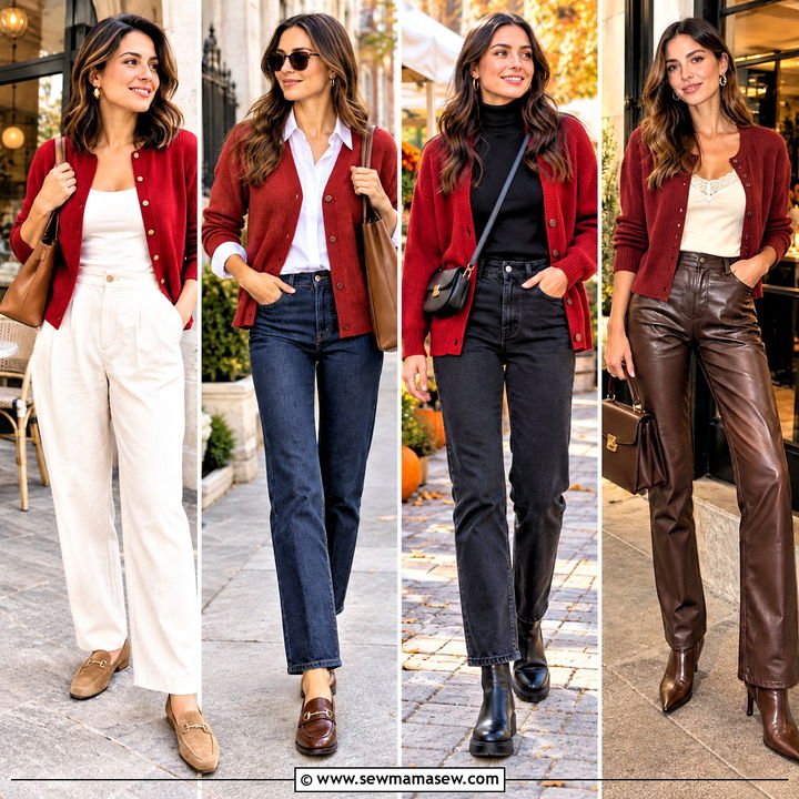 20 Red Cardigan Fall Outfit Ideas Cozy Layers for Weekends