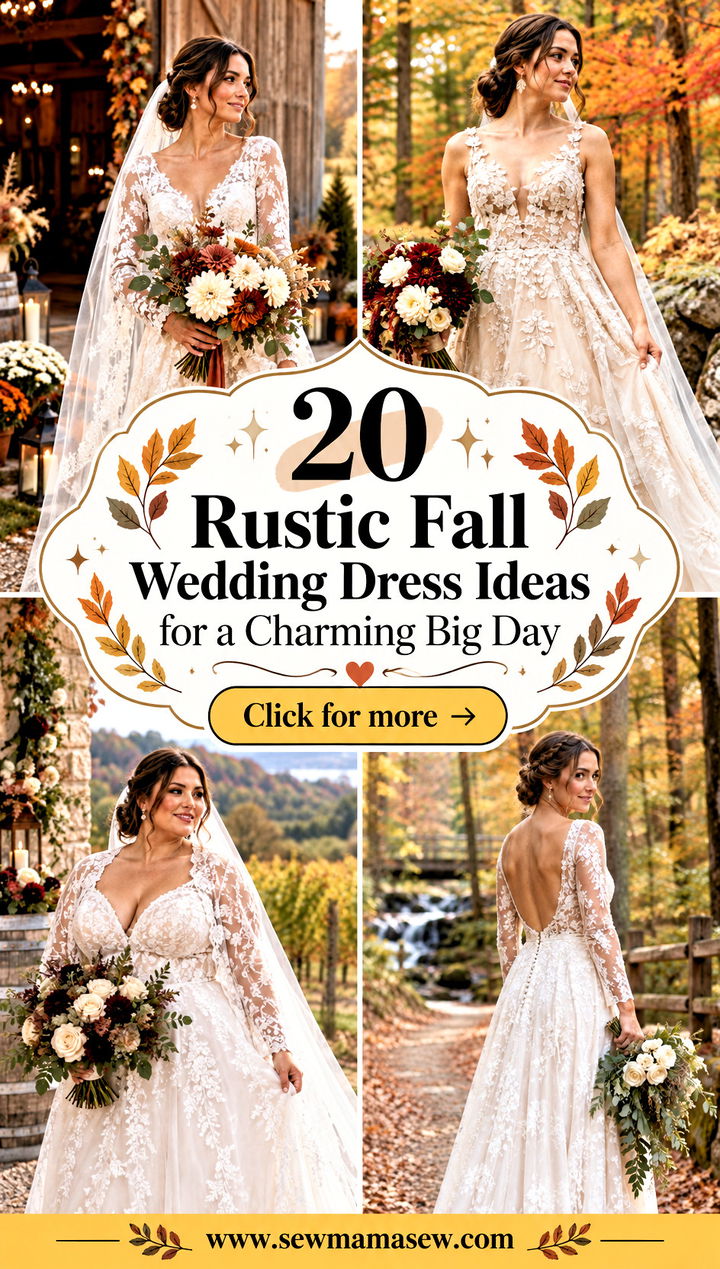 20 Rustic Fall Wedding Dress Ideas for a Charming Big Day - 20 Rustic Fall Wedding Dress Ideas for a Charming Big Day