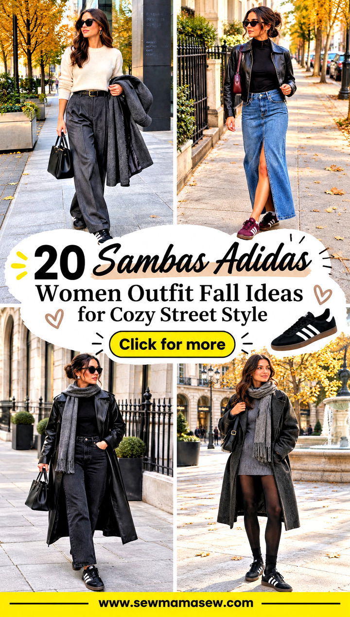 20 Sambas Adidas Women Outfit Fall Ideas for Cozy Street Style - 20 Sambas Adidas Women Outfit Fall Ideas for Cozy Street Style
