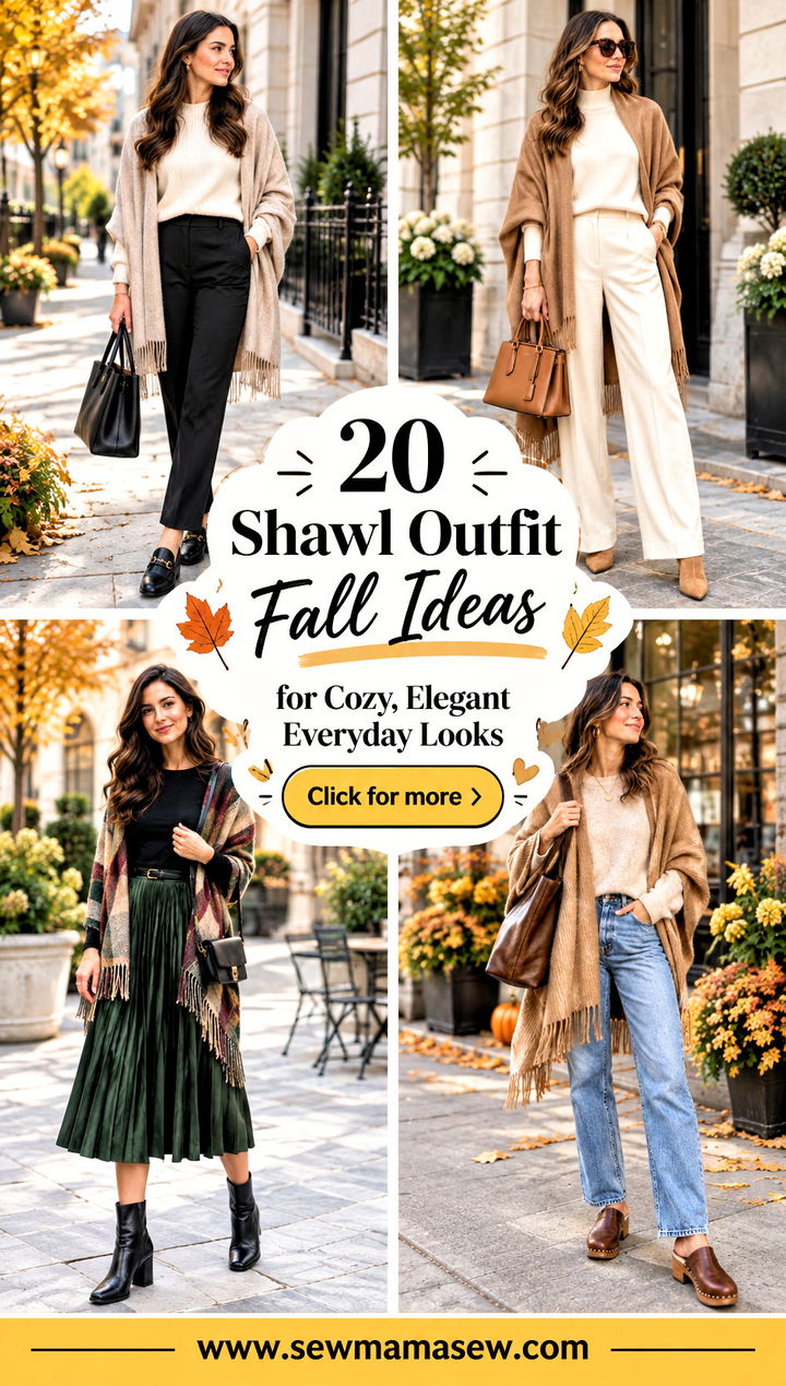 20 Shawl Outfit Fall Ideas for Cozy Elegant Everyday Looks - 20 Shawl Outfit Fall Ideas for Cozy, Elegant Everyday Looks