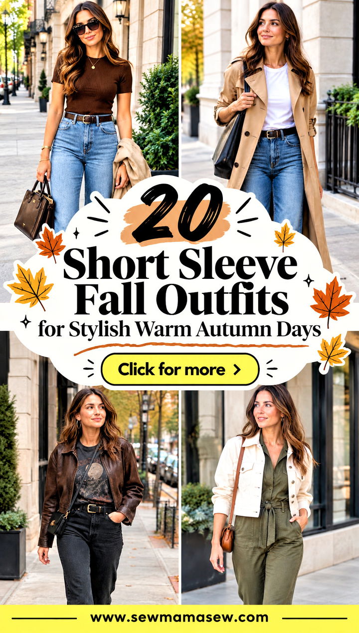 20 Short Sleeve Fall Outfits for Stylish Warm Autumn Days - 20 Short Sleeve Fall Outfits for Stylish Warm Autumn Days