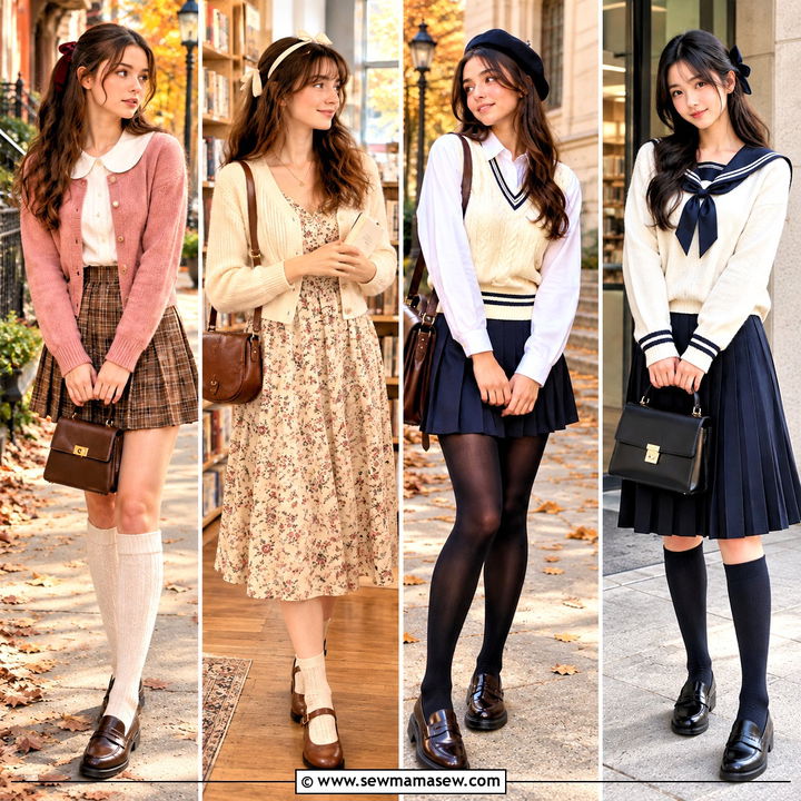 20 Shoujo Girl Fall Outfits for Sweet, Cozy Campus Style