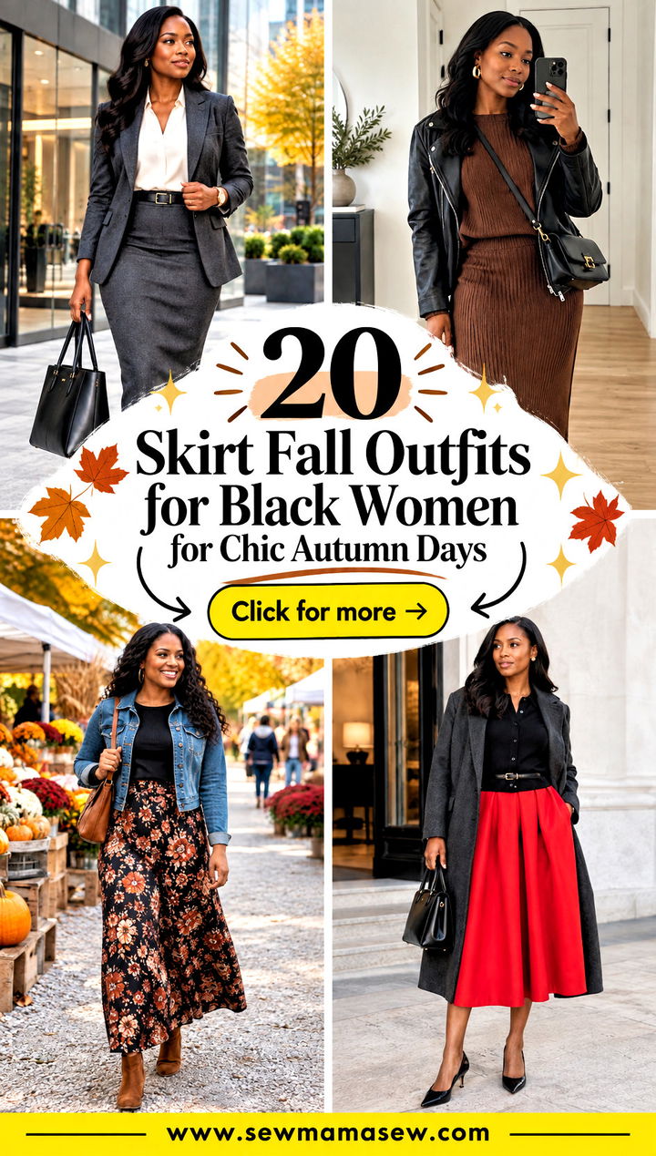 20 Skirt Fall Outfits for Black Women for Chic Autumn Days - 20 Skirt Fall Outfits for Black Women for Chic Autumn Days