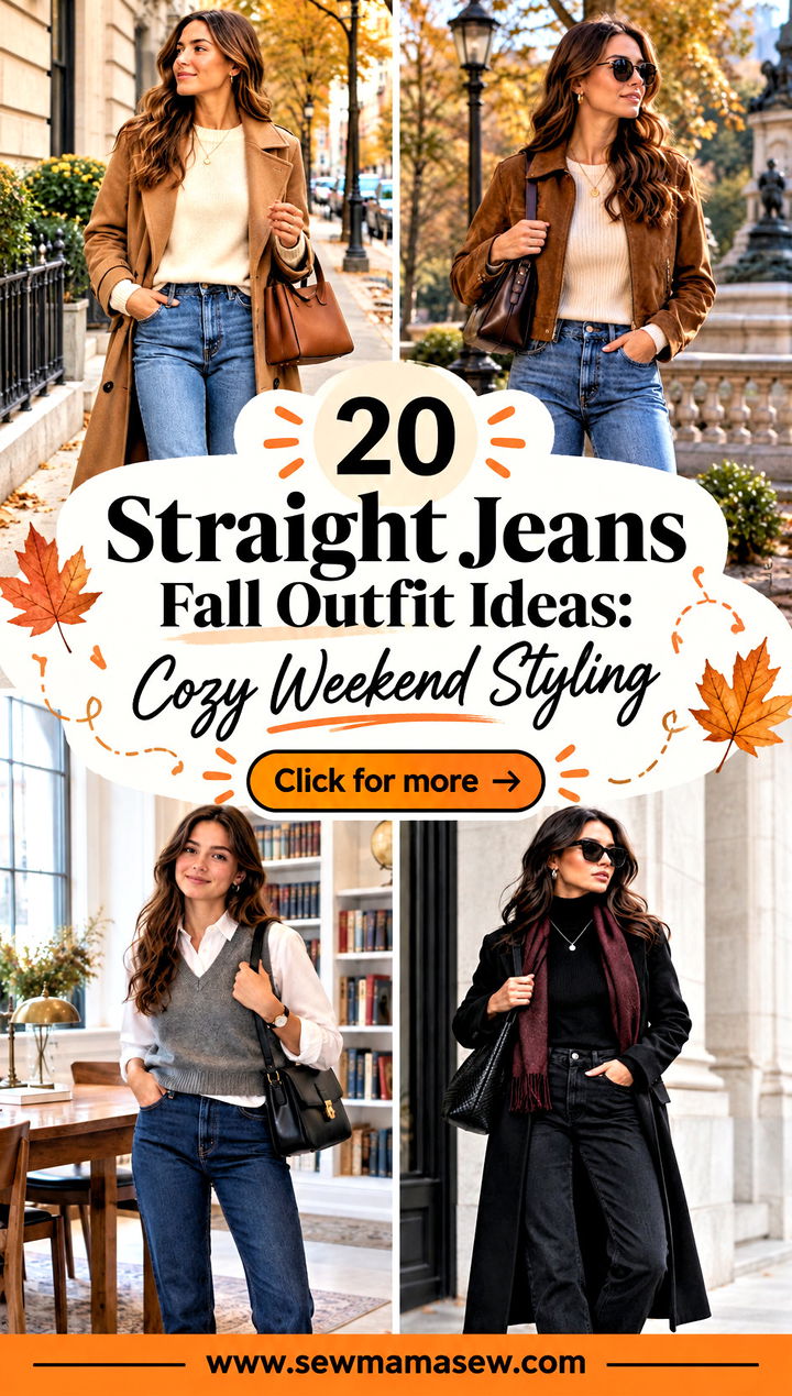 20 Straight Jeans Fall Outfit Ideas Cozy Weekend Styling - 20 Straight Jeans Fall Outfit Ideas: Cozy Weekend Styling
