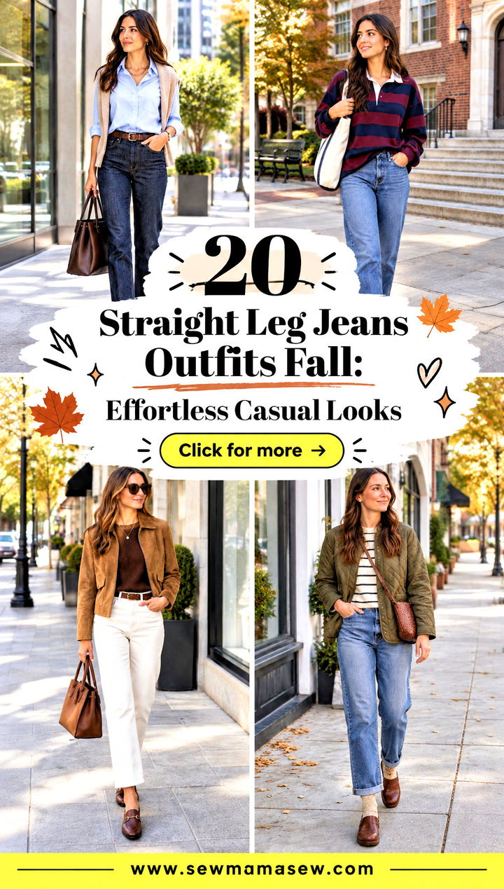 20 Straight Leg Jeans Outfits Fall Effortless Casual Looks - 20 Straight Leg Jeans Outfits Fall: Effortless Casual Looks