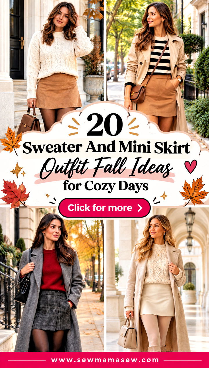 20 Sweater And Mini Skirt Outfit Fall Ideas for Cozy Days - 20 Sweater And Mini Skirt Outfit Fall Ideas for Cozy Days