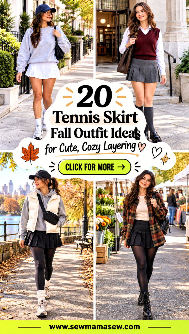 20 Tennis Skirt Fall Outfit Ideas for Cute Cozy Layering - 20 Tennis Skirt Fall Outfit Ideas for Cute, Cozy Layering