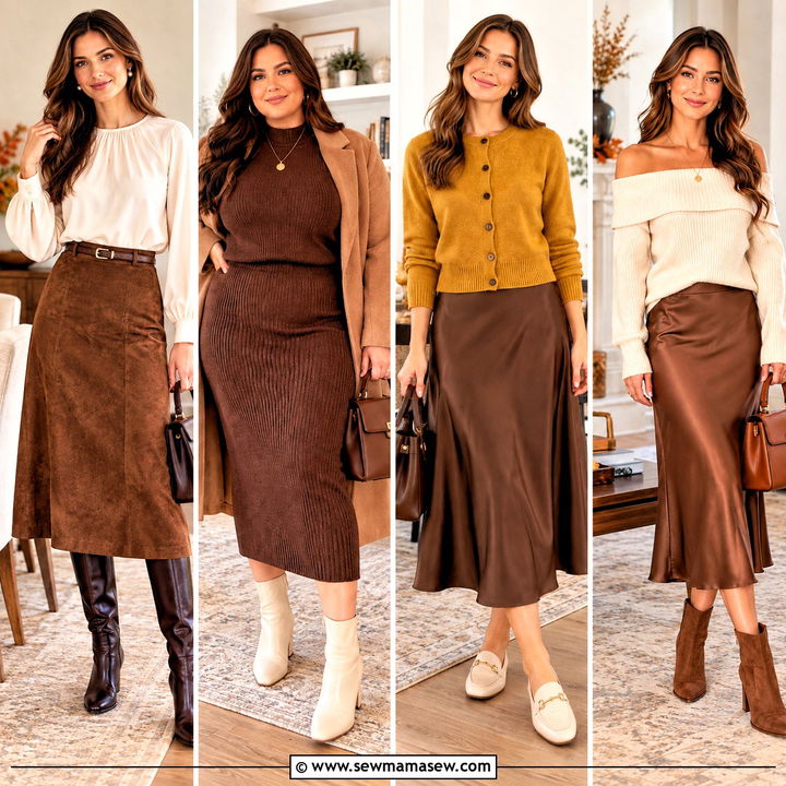 20 Thanksgiving Outfit Brown Skirt Ideas for Chic Dinners