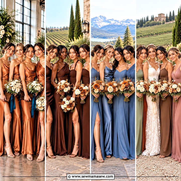 20 Wedding Color Schemes Fall September Bridesmaid Dresses: Chic