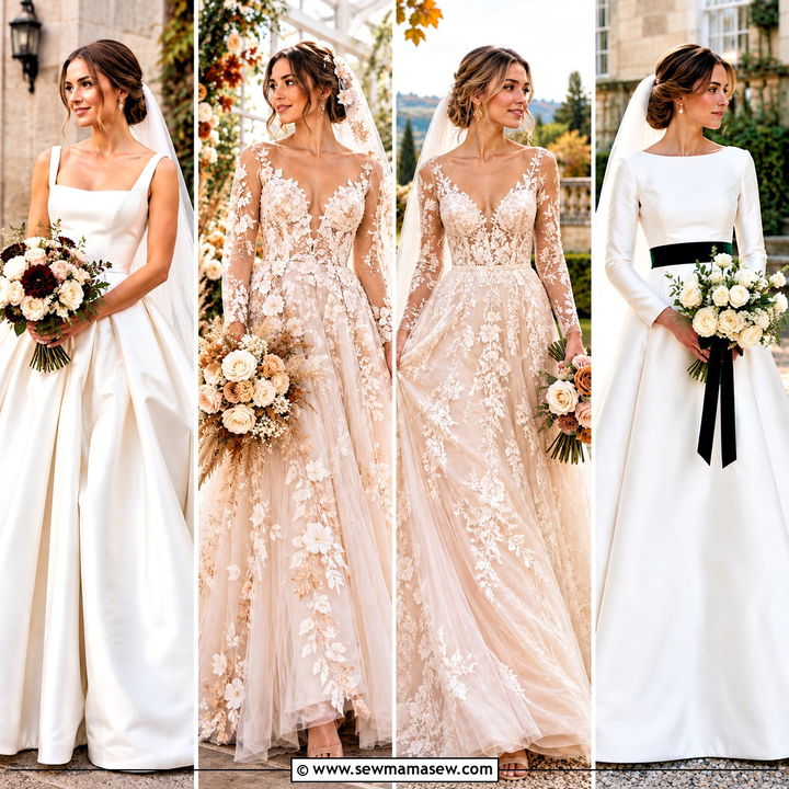 20 Wedding Dress Autumn Ideas for a Romantic Bridal Look