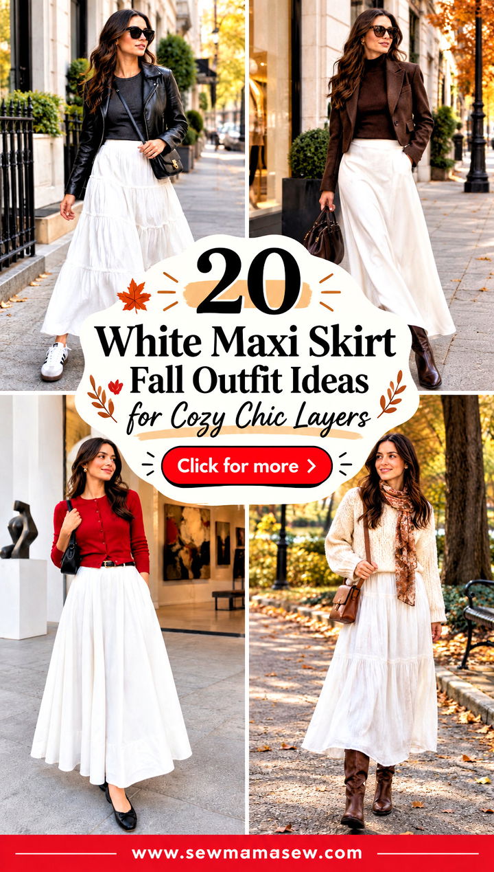 20 White Maxi Skirt Fall Outfit Ideas for Cozy Chic Layers - 20 White Maxi Skirt Fall Outfit Ideas for Cozy Chic Layers