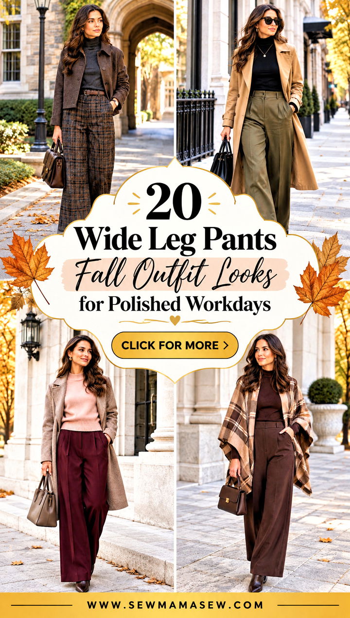 20 Wide Leg Pants Fall Outfit Looks for Polished Workdays - 20 Wide Leg Pants Fall Outfit Looks for Polished Workdays