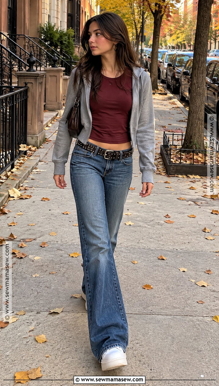 2000s Baby Tee And Low Rise Jeans Outfit - 25 2000s autumn outfits