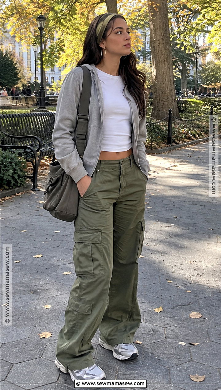 2000s Cargo Pants And Baby Tee Outfit - 20 2000S Fall Outfits Aesthetic
