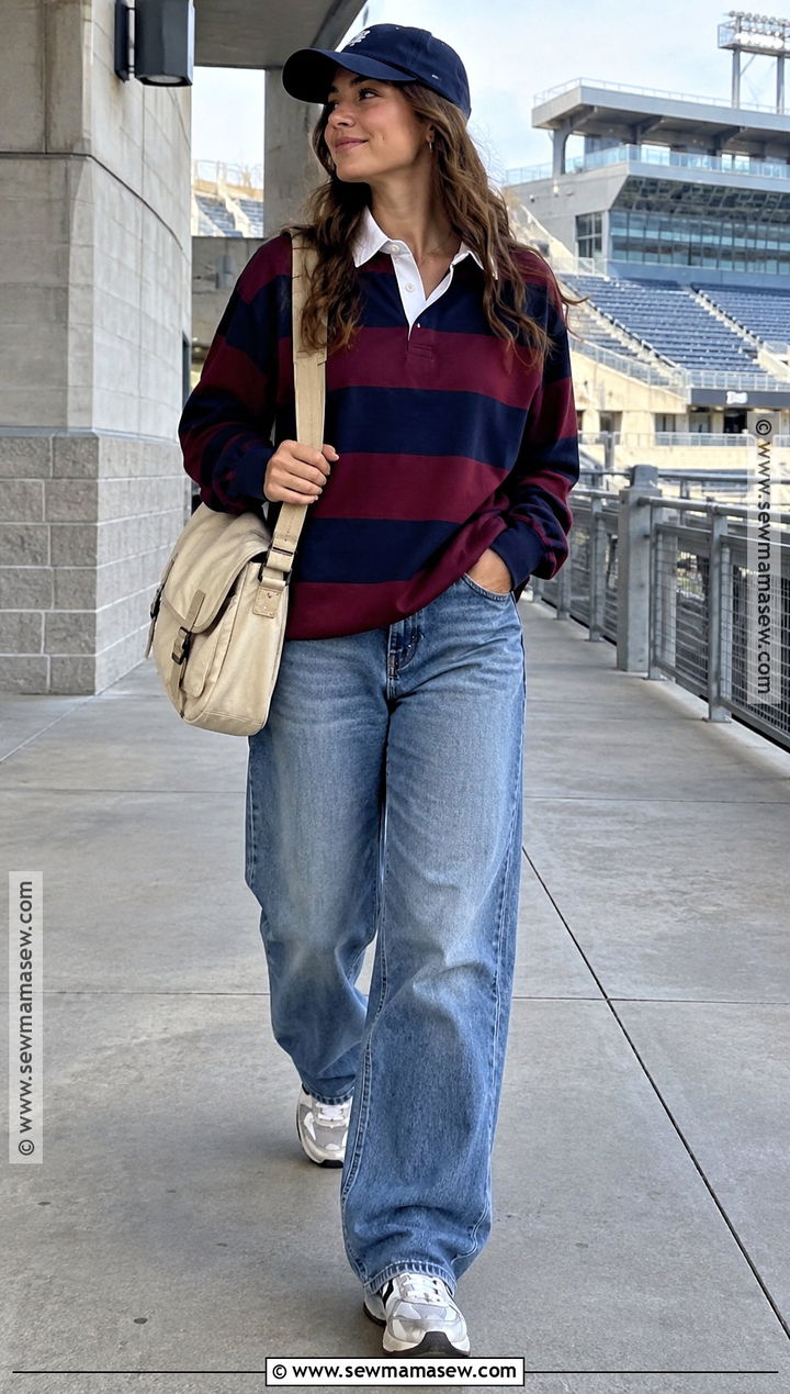 2000s Rugby Shirt And Baggy Jeans Outfit - 20 2000s fashion outfits fall