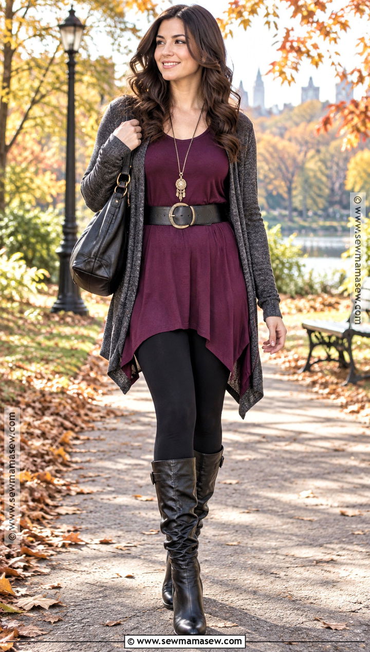 2000s Tunic Top and Leggings Outfit - 25 2000s fall fashion ideas