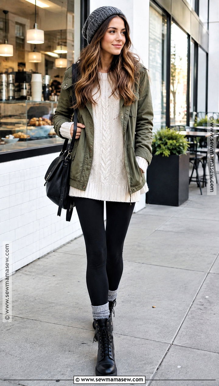 2013 Fall Outfit With Sweater Leggings And Combat Boots - 15 2026 fall outfits
