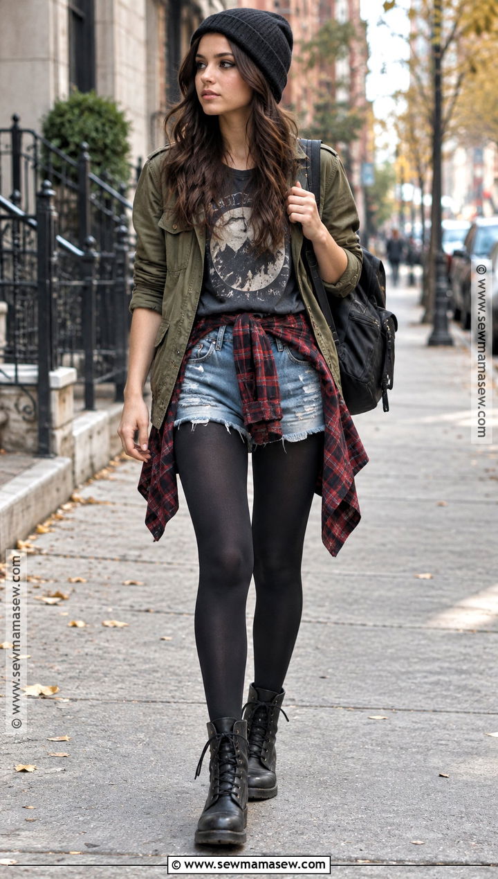 2014 Tumblr Army Jacket And Denim Shorts Outfit - 20 tumblr fall outfits 2026