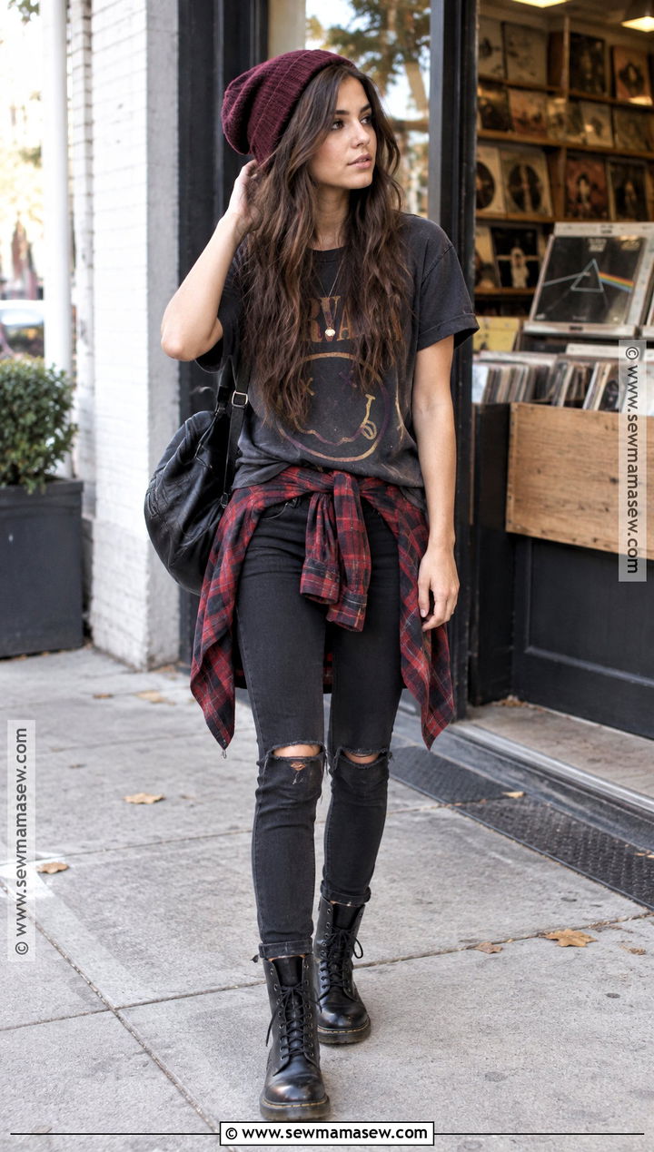 2014 Tumblr Band Tee And Ripped Jeans Outfit - 20 tumblr fall outfits 2026