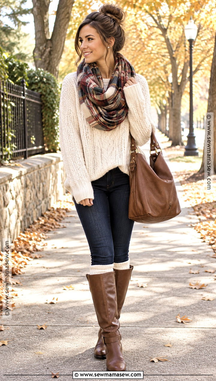 2014 Tumblr Chunky Sweater And Riding Boots Outfit - 20 tumblr fall outfits 2026
