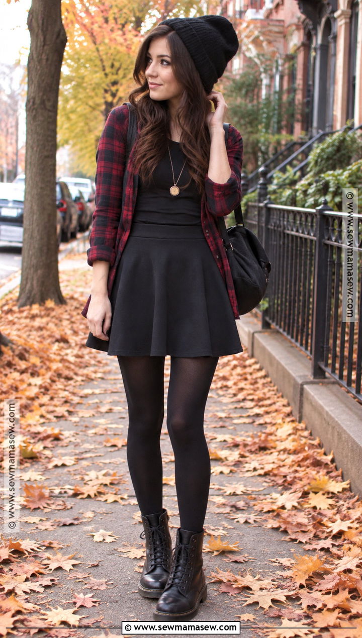 2014 Tumblr Flannel And Skater Skirt Outfit - 20 tumblr fall outfits 2026