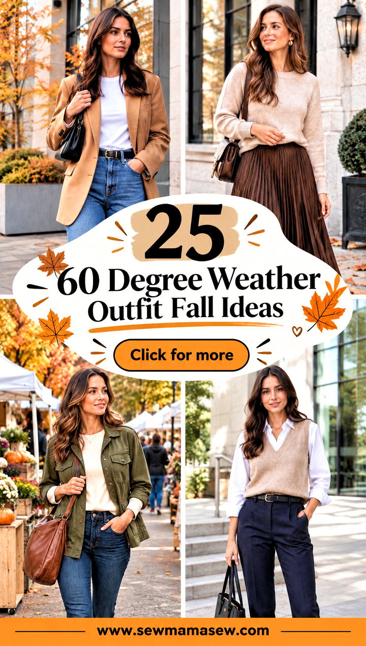 25 60 Degree Weather Outfit Fall Ideas for Cozy Weekends - 25 60 Degree Weather Outfit Fall Ideas for Cozy Weekends