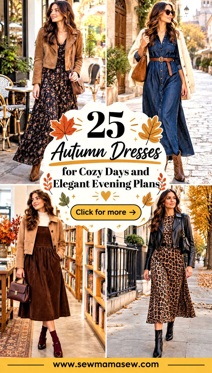 25 Autumn Dresses for Cozy Days and Elegant Evening Plans - 25 Autumn Dresses for Cozy Days and Elegant Evening Plans