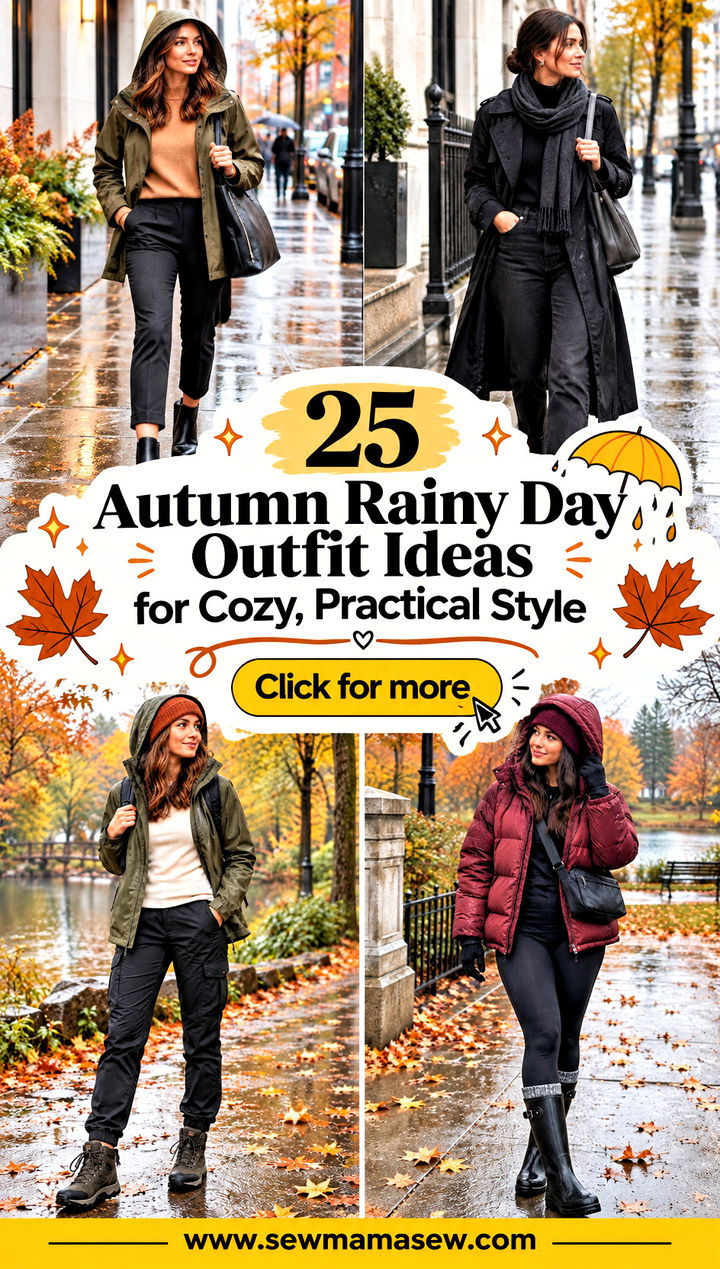25 Autumn Rainy Day Outfit Ideas for Cozy Practical Style - 25 Autumn Rainy Day Outfit Ideas for Cozy, Practical Style
