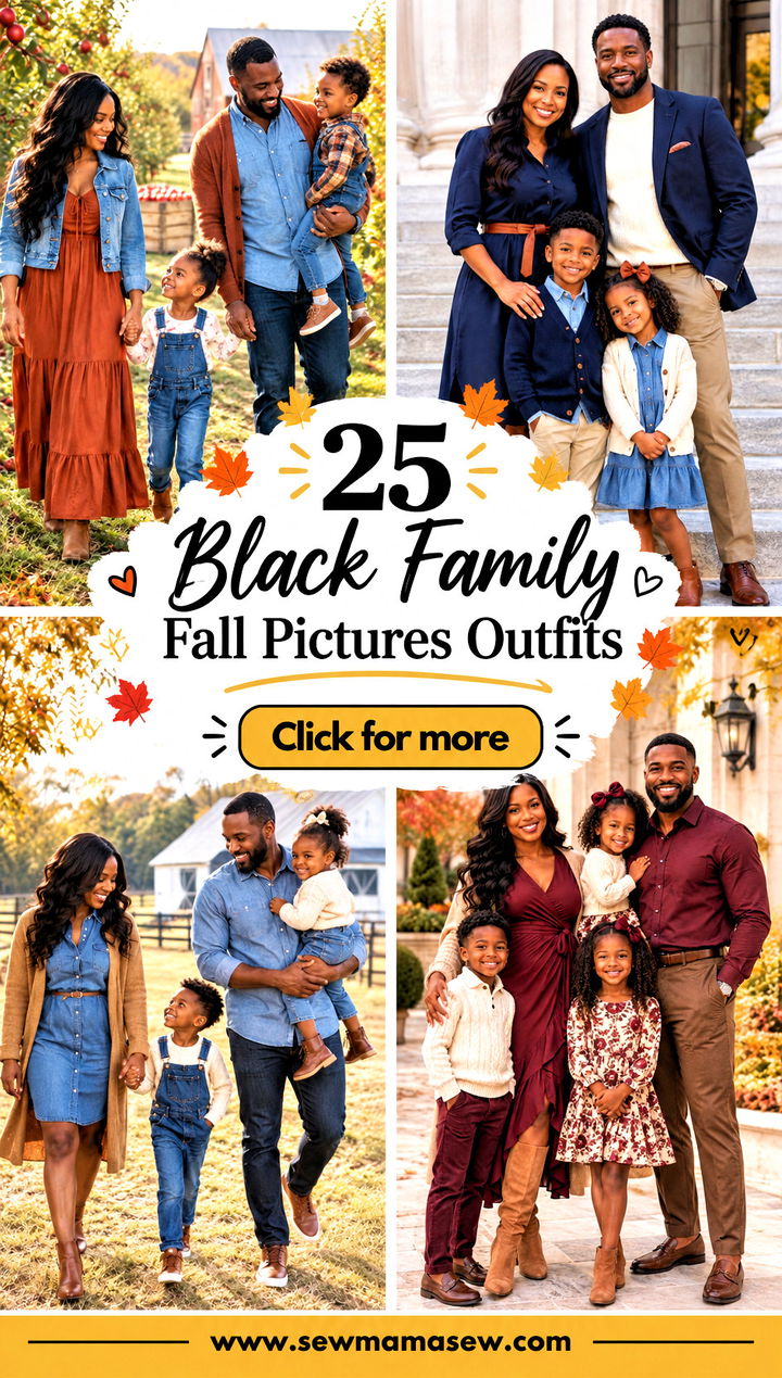 25 Black Family Fall Pictures Outfits for Timeless Photos - 25 Black Family Fall Pictures Outfits for Timeless Photos